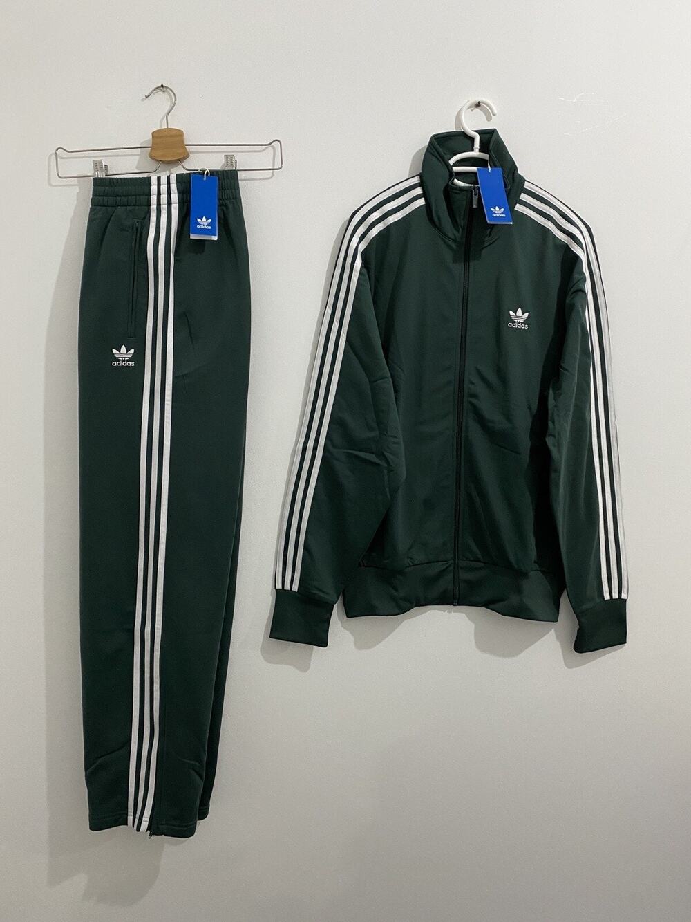 Adidas Originals Classics Firebird Tracksuit Mineral Green White Size L